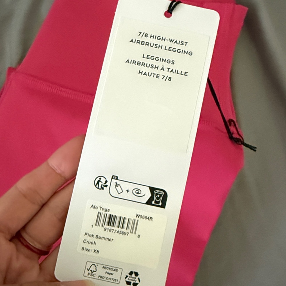 NWT ALO 7/8 High-Waist Airbrush Legging, Pink Summer Crush, size XS - Picture 7 of 7